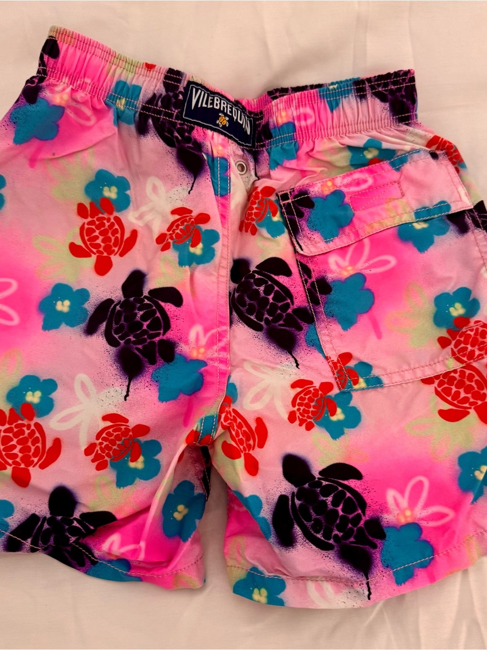 Vilebrequin Neon Pink Turtle & Floral Swim Shorts